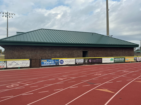 Completed brick building at Doug Shaw Memorial Stadium, a Reim Construction project
